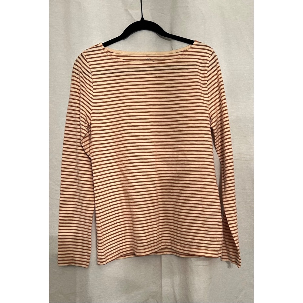 J. Crew Artist T - Metallic Orange & White Long Sleeve Tee